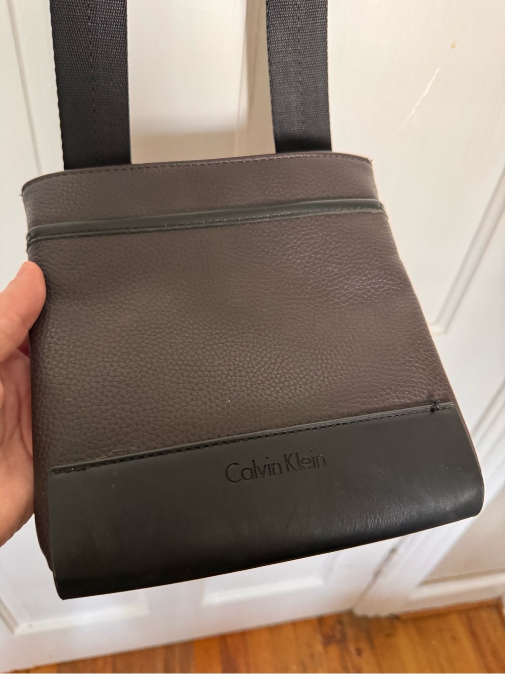 Calvin Klein Two-Tone Dark Brown Crossbody Bag